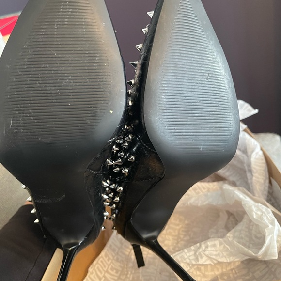 Steve Madden Black Studded Heeled Boots - Picture 3 of 4